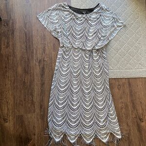 Silver Lace Ignite Evenings Dress